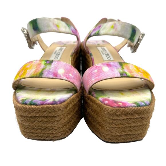 Jimmy Choo Mirabelle Crystal Embellished Wedges Sandals EU 37 - Picture 5 of 9